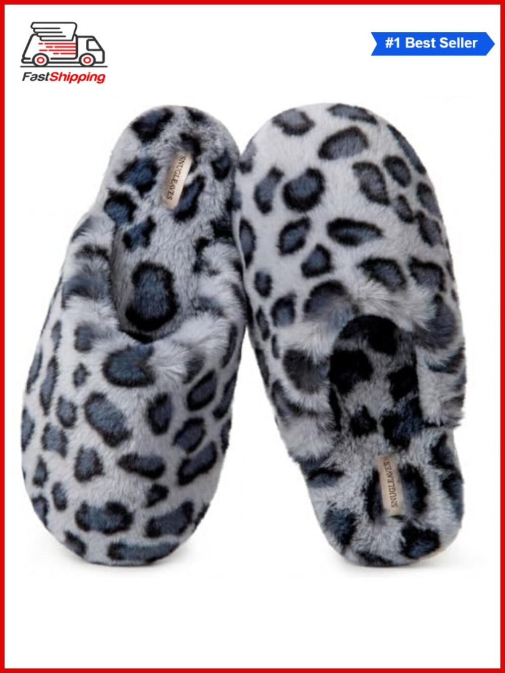 ✨ Snug Leaves Faux Fur Memory Foam Mule Slippers Non-Slip House Shoes